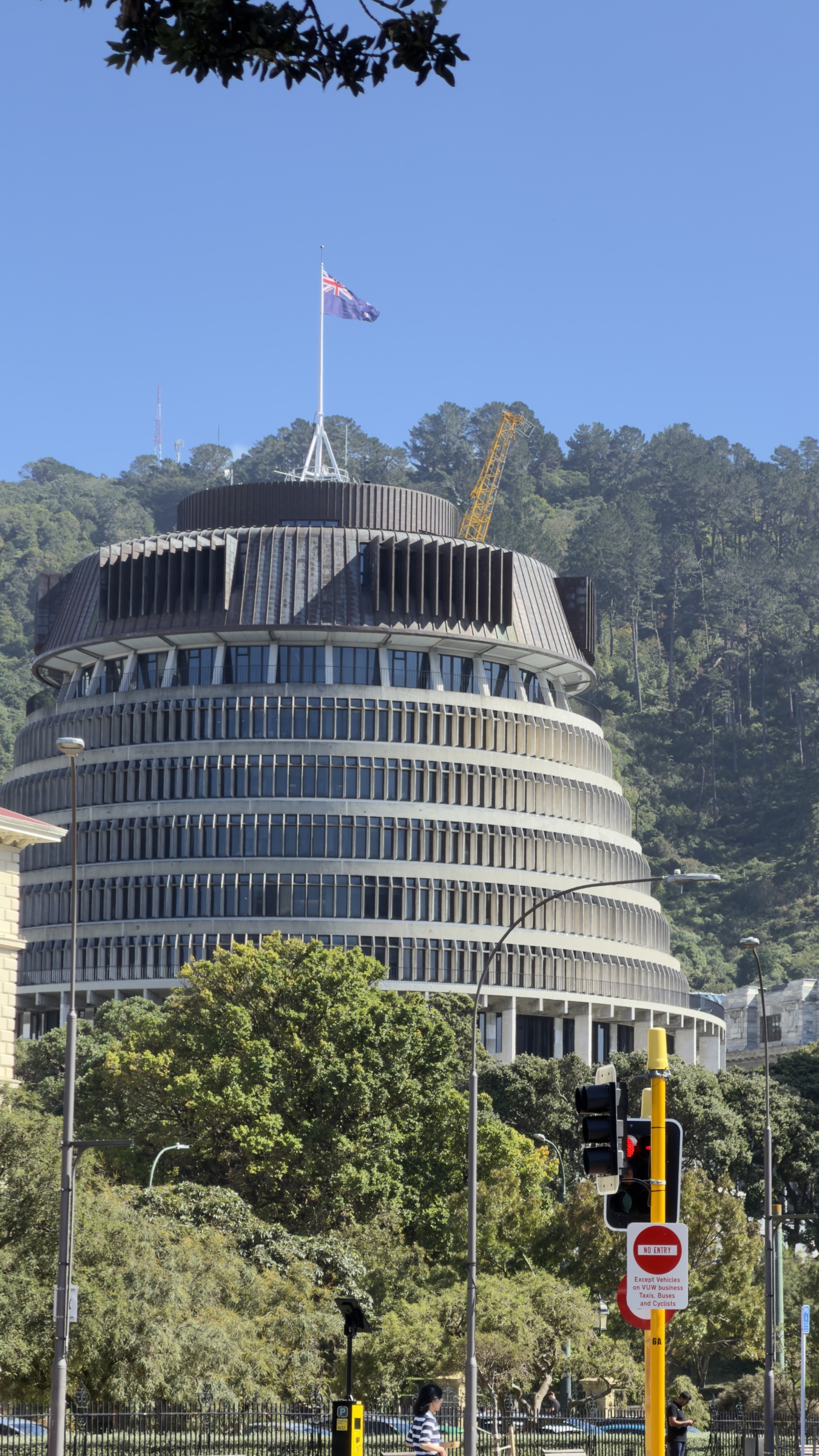 New Zealand parliament Beehive in Wellington